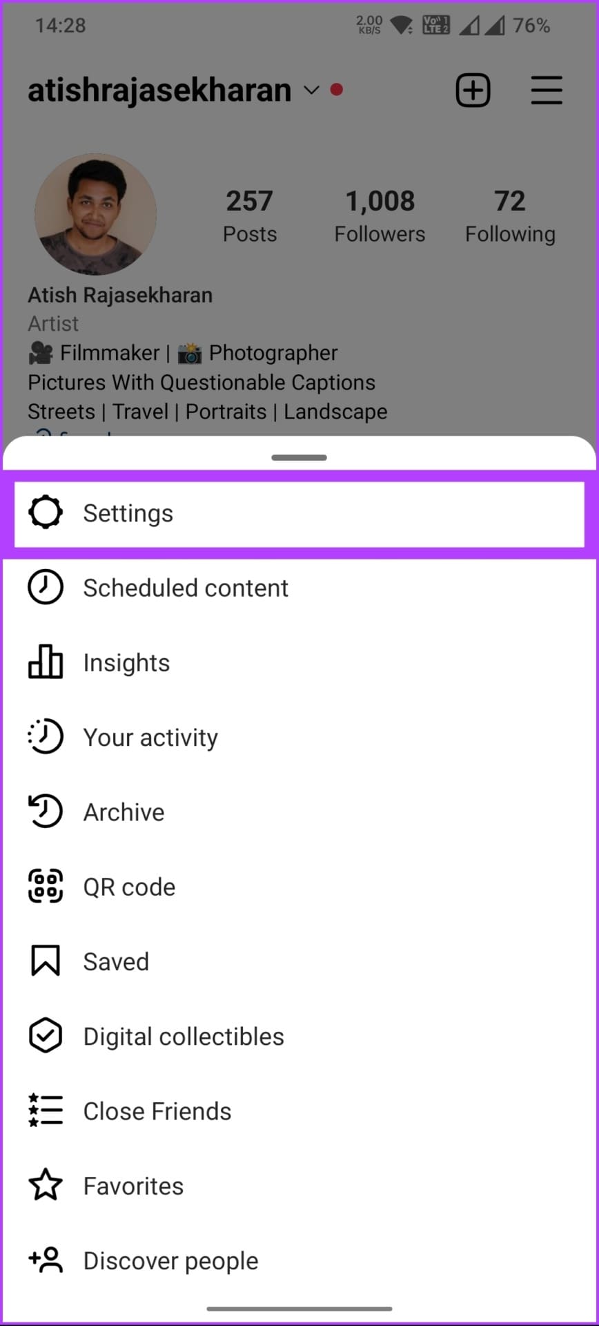 select Settings