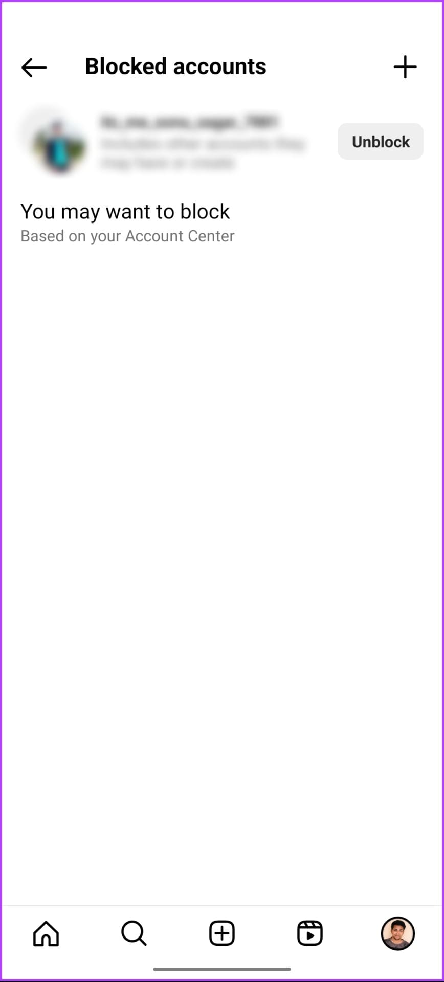 You will see a list of blocked accounts (if there are any)