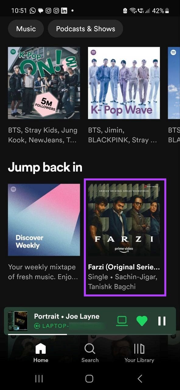 Tap on the relevant playlist