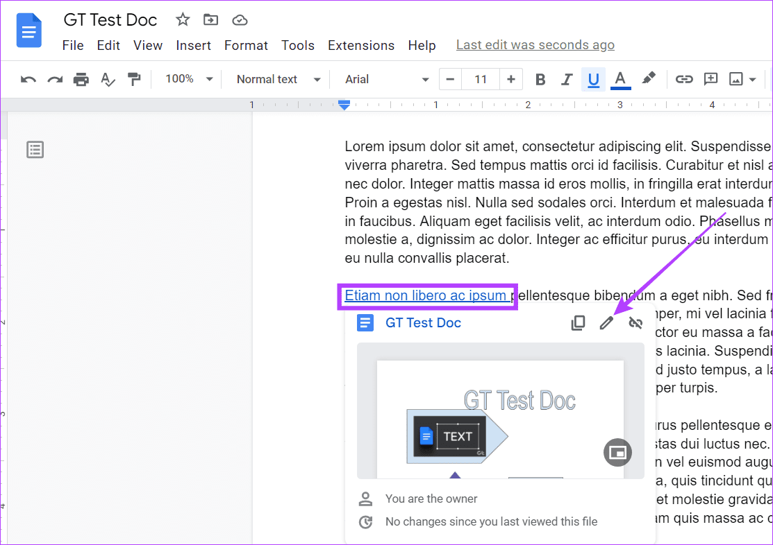 Click on the hyperlink & click on Edit