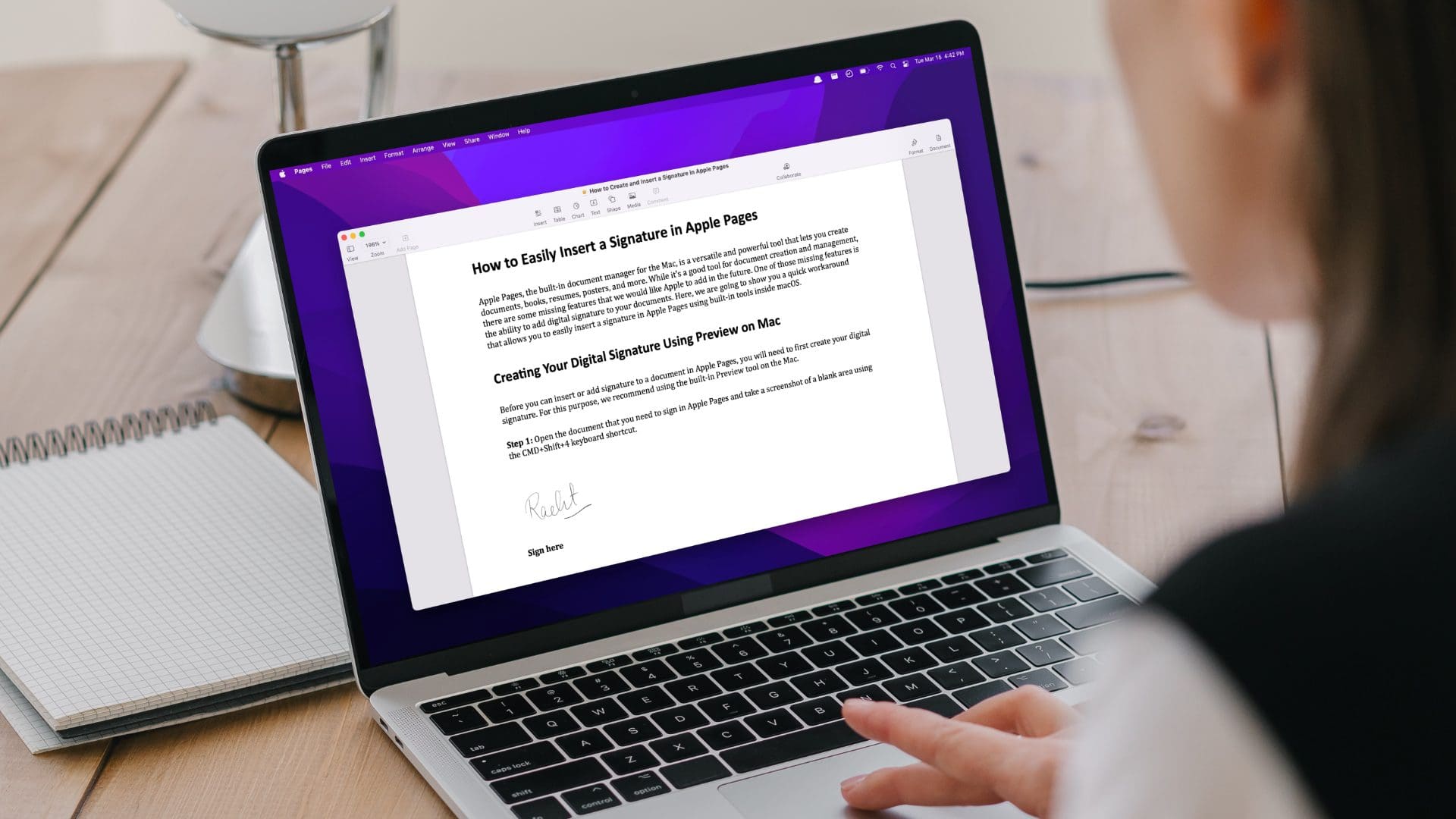 How to Insert a Signature in Apple Pages