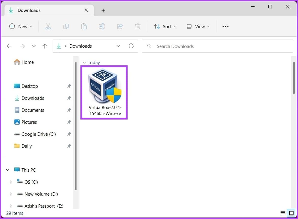 Navigate to the installer file