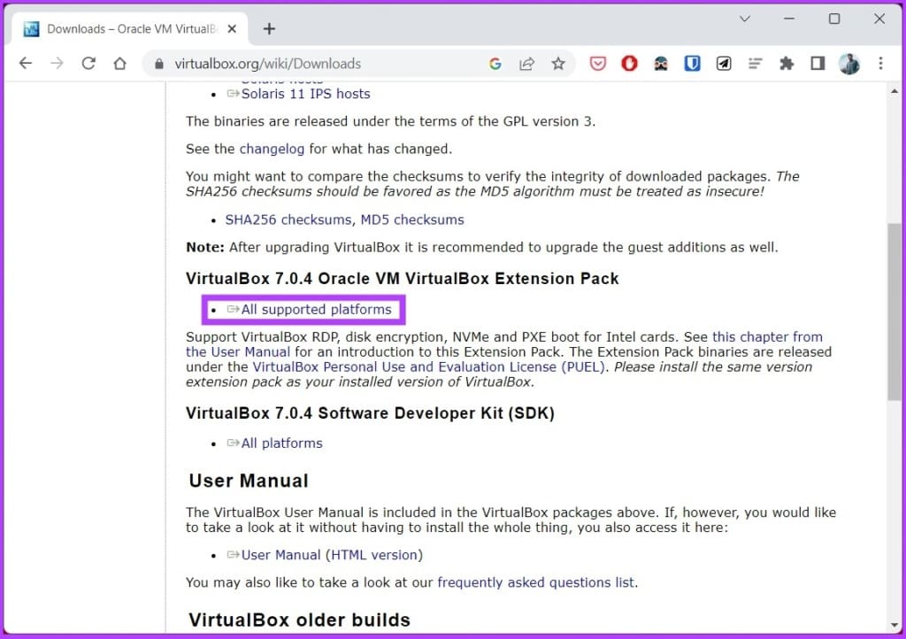 VirtualBox Extension Pack