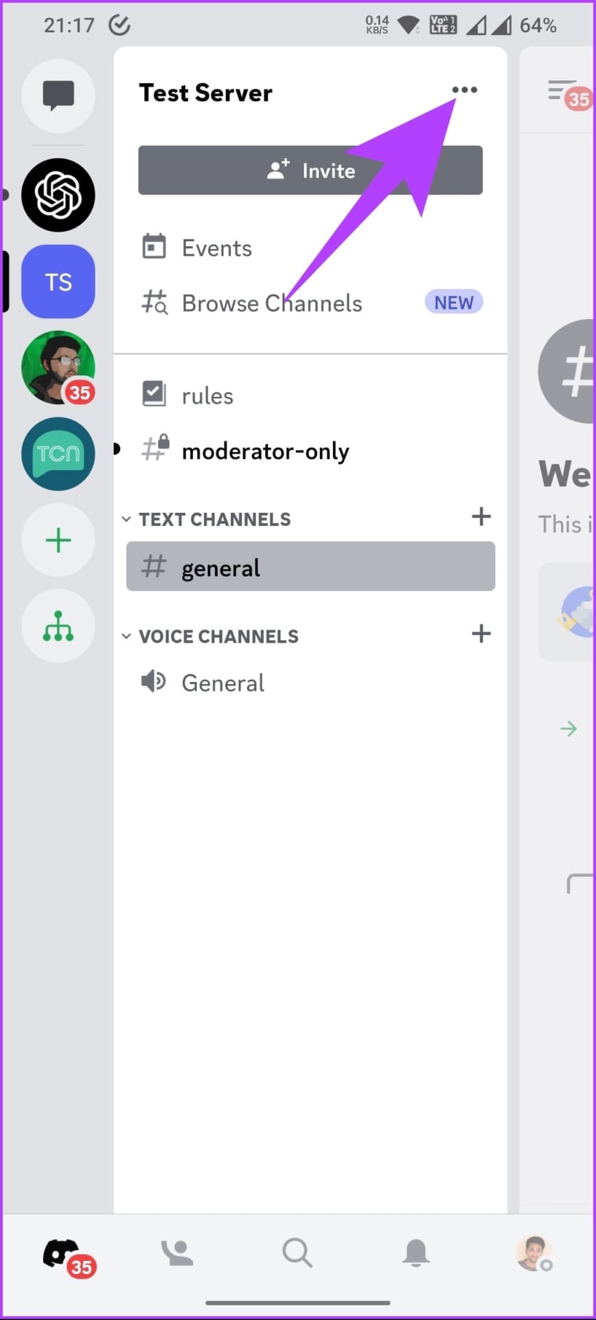 Tap on the three-dot icon