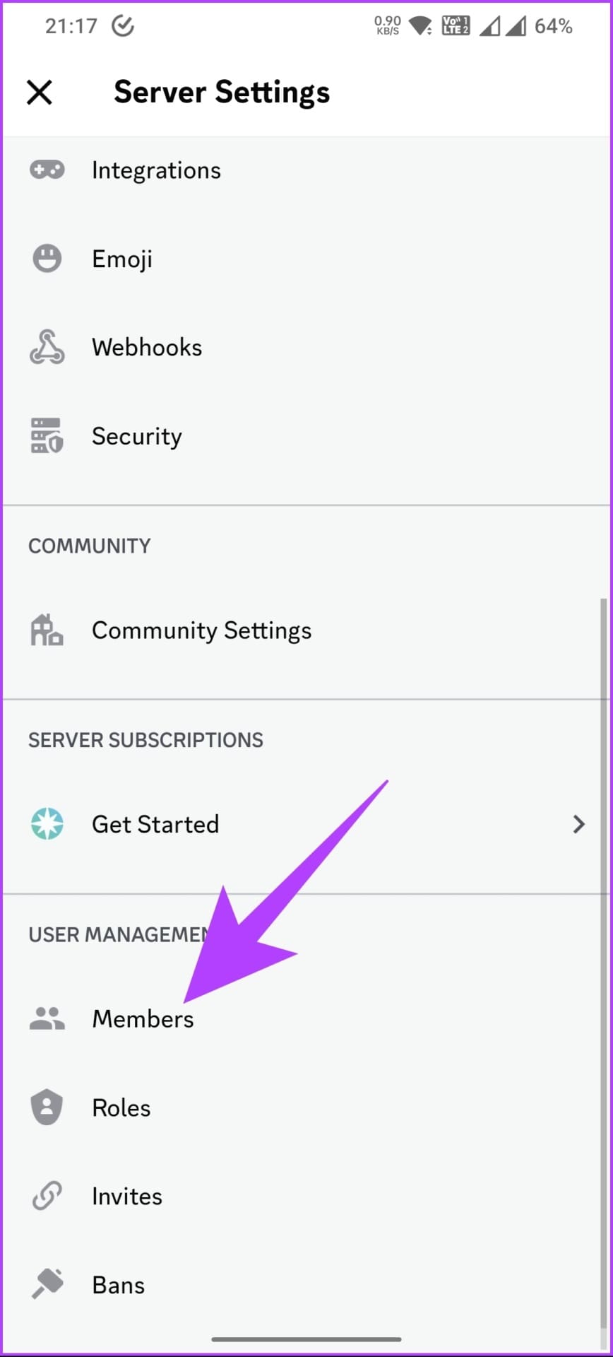 tap on Members
