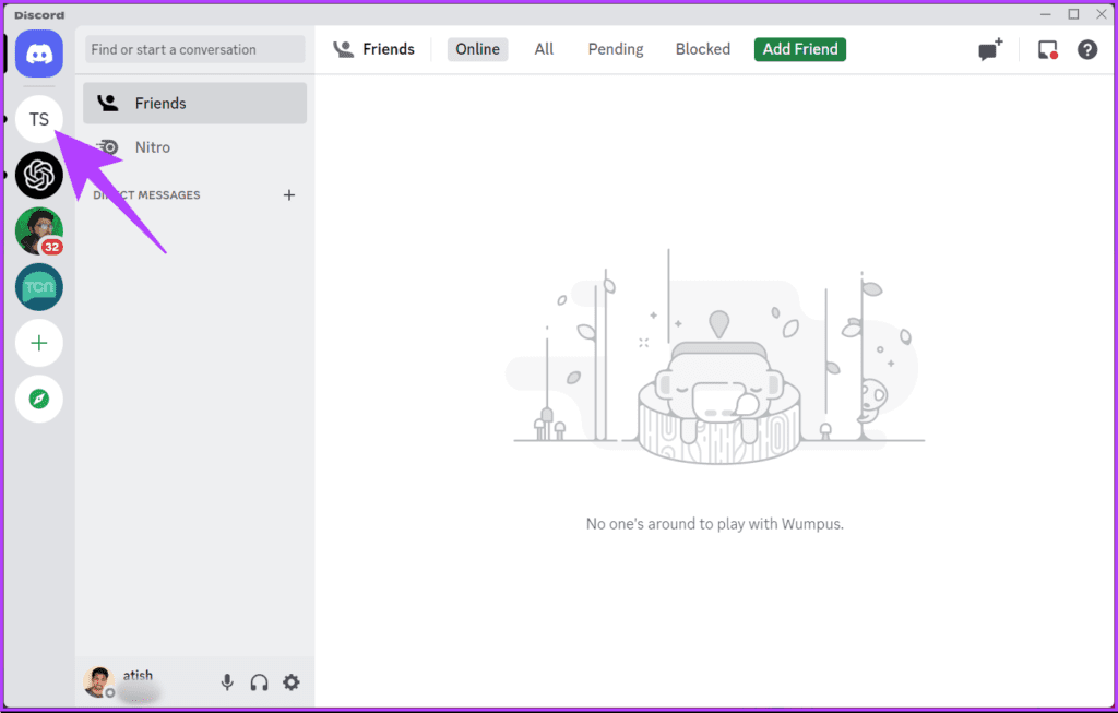 Navigate to the server you created