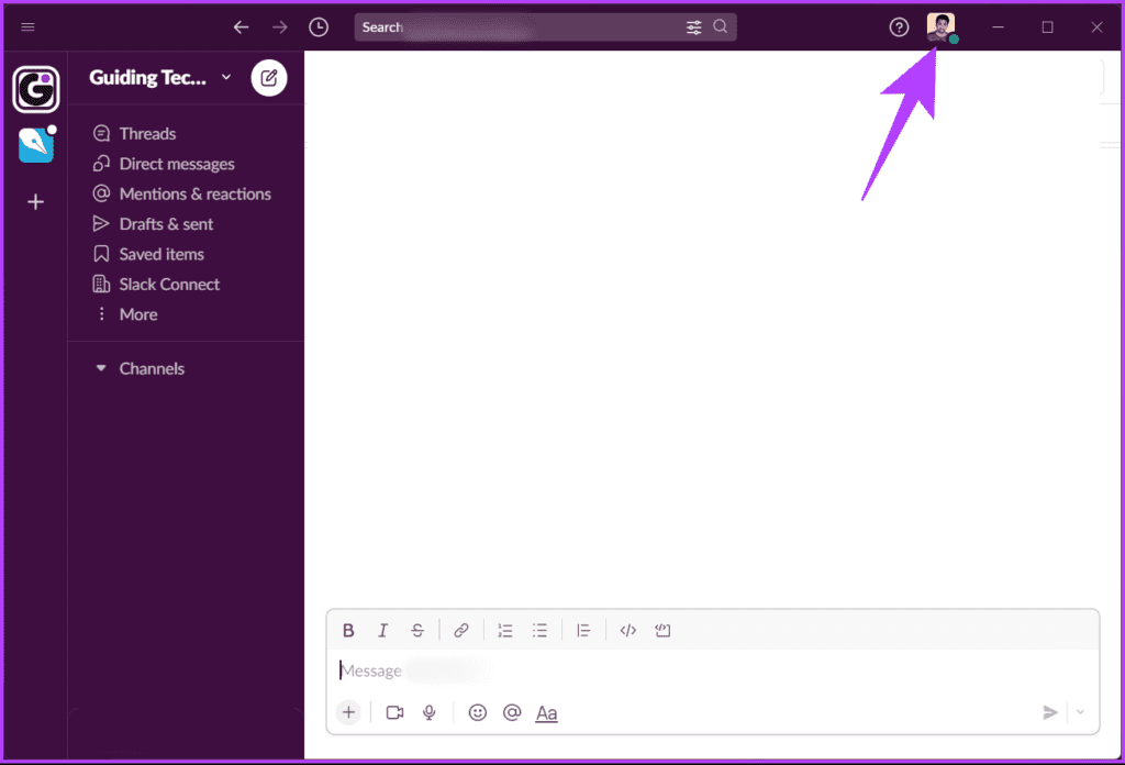 click on your profile picture in the top-right corner