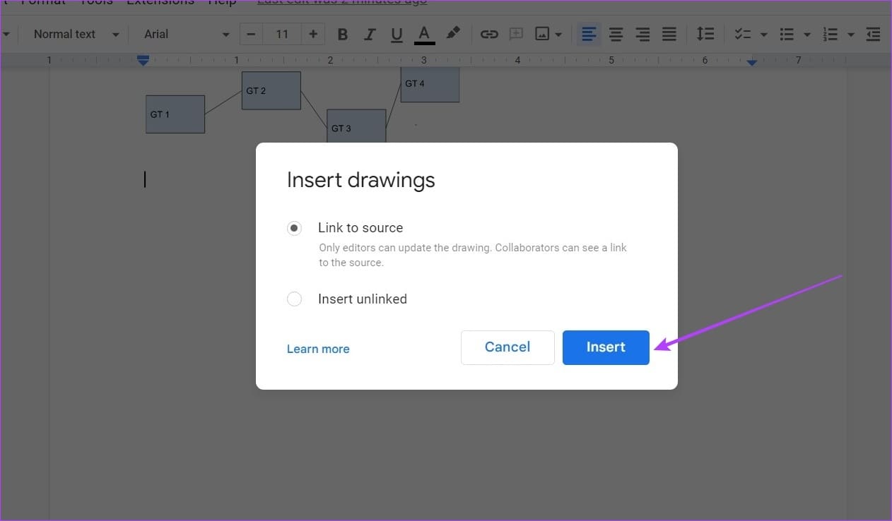 Click on Insert