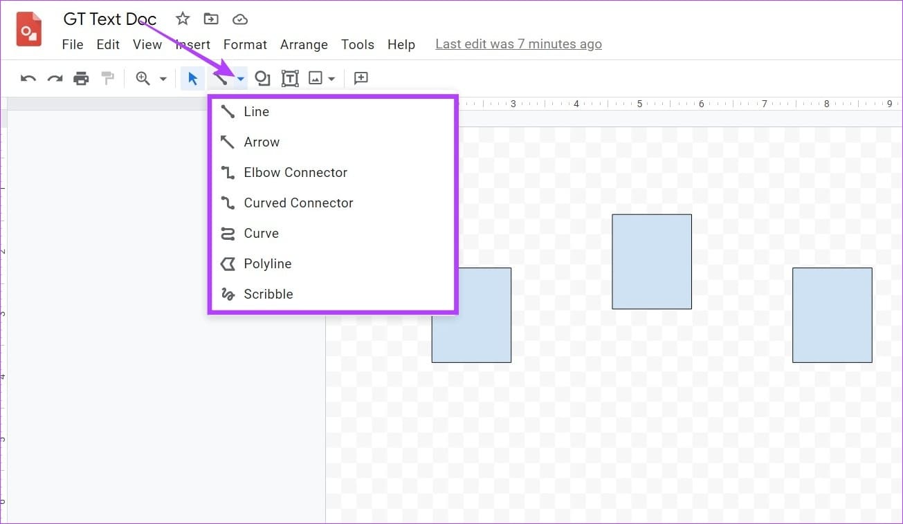 Click on arrow icon and select arrow