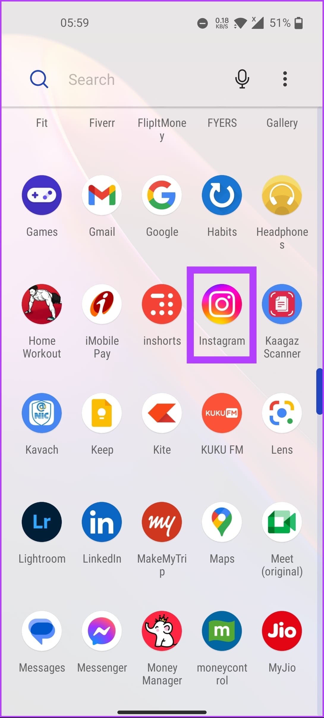 Launch Instagram on your Android or iOS device