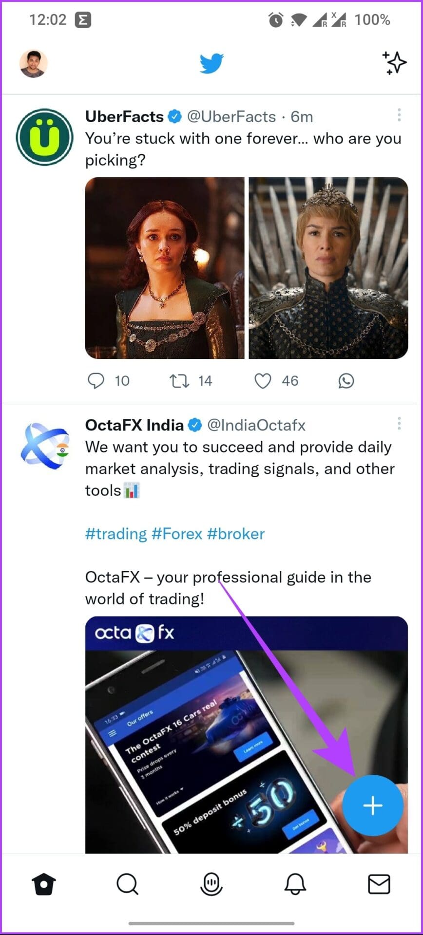 Open Twitter app on Phone