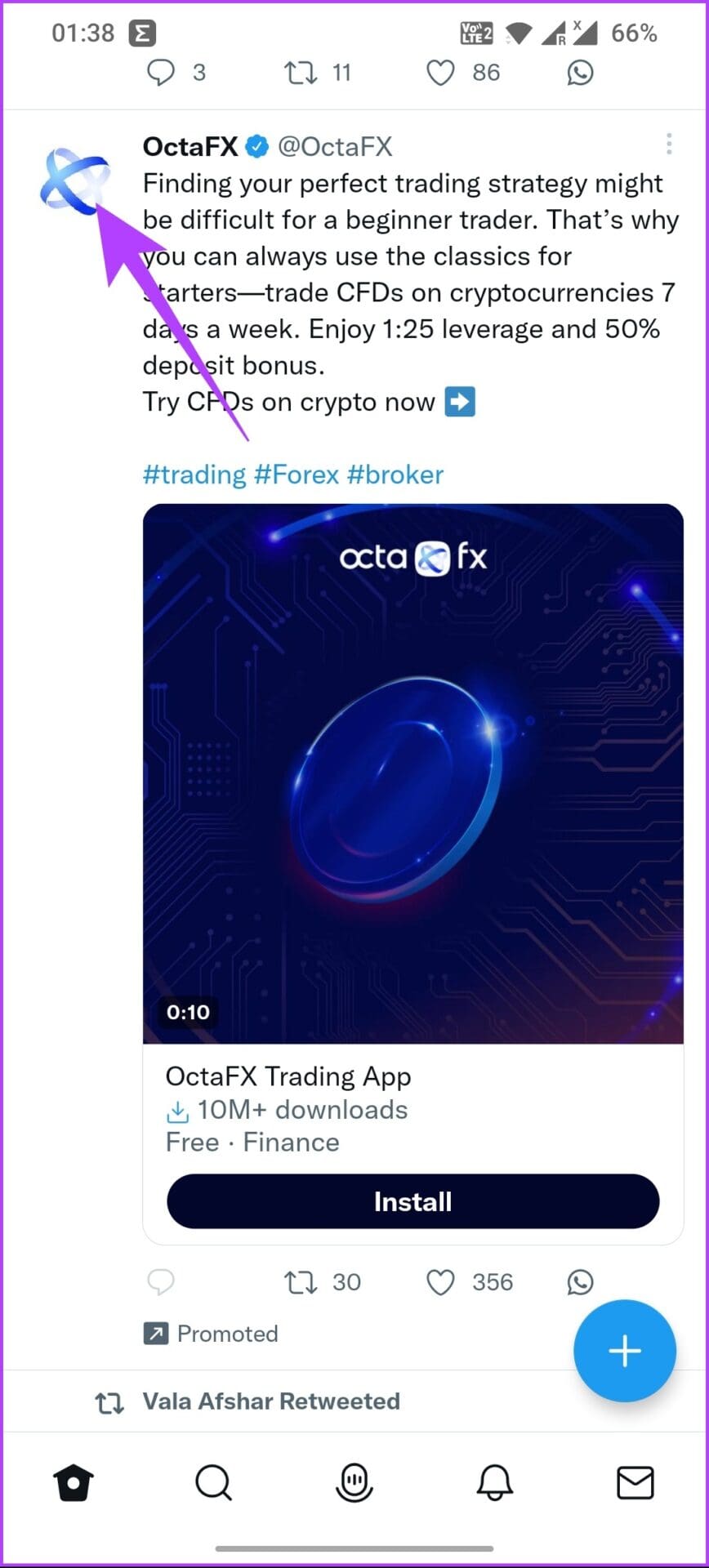 Open the Twitter app