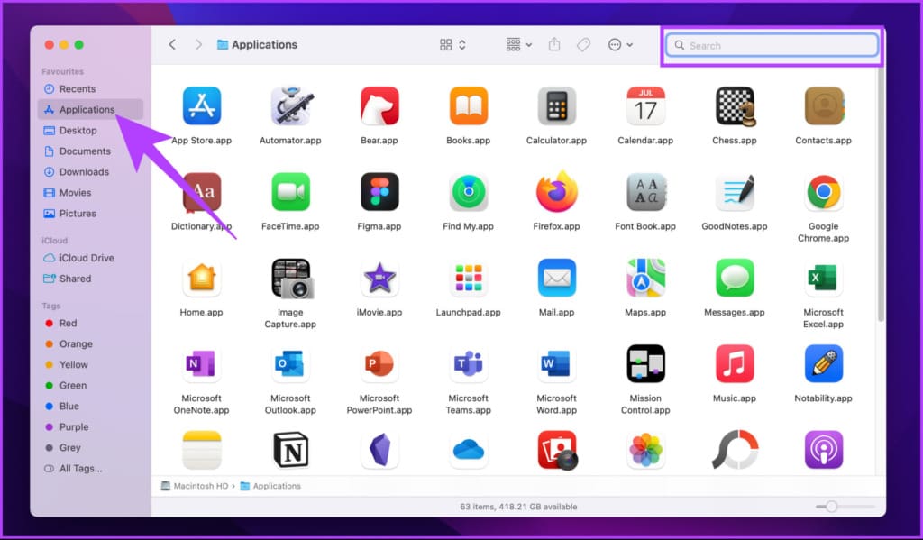 go to Applications and search for the SearchMine app