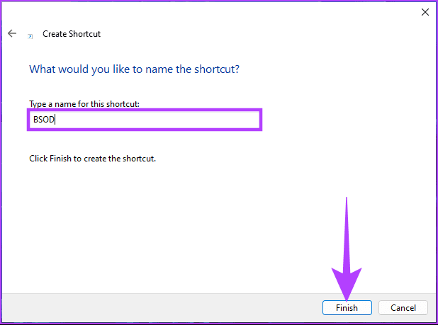 Give a name to the shortcut