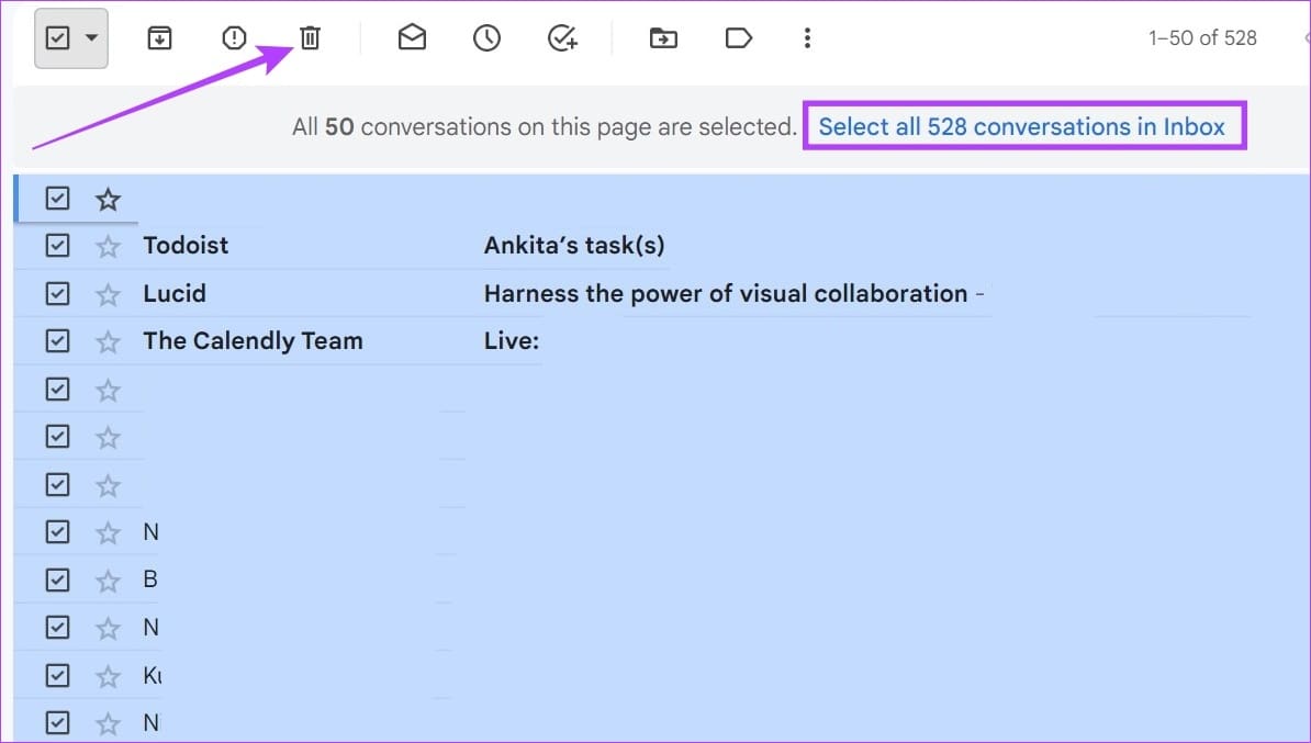 Click on the Delete icon