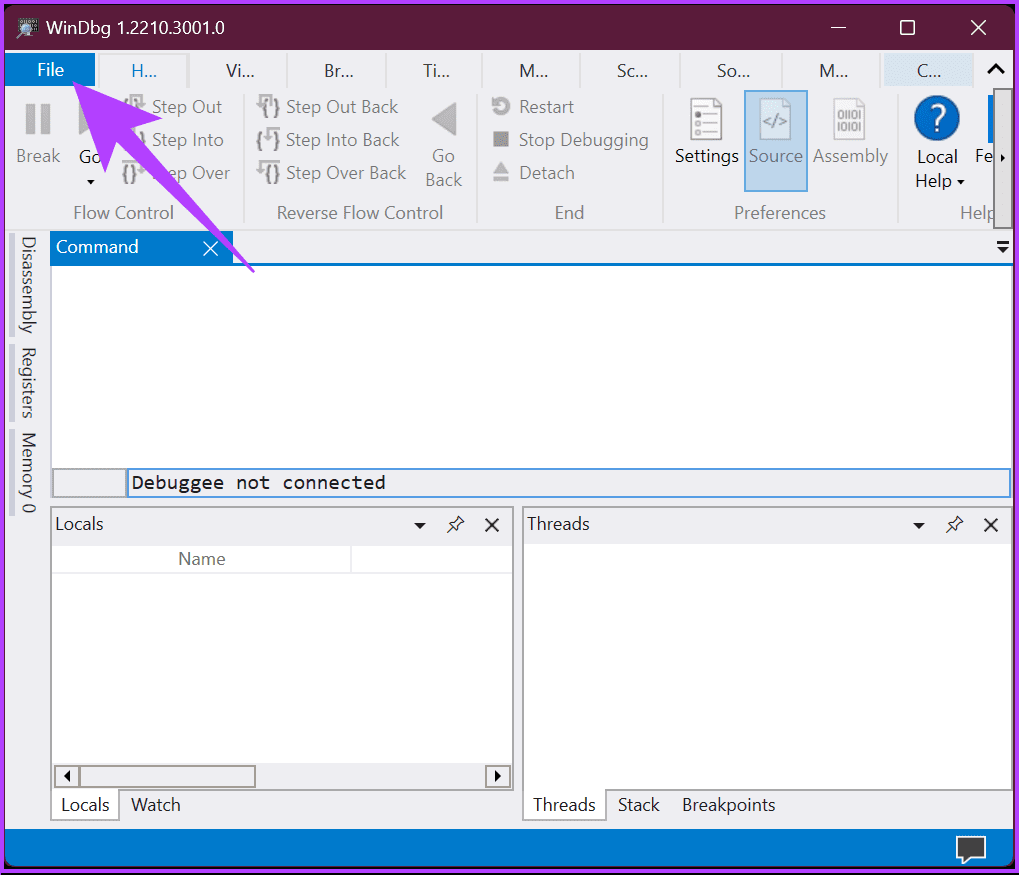 go to File from the top menu