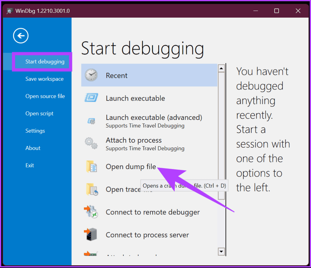 Select Start debugging