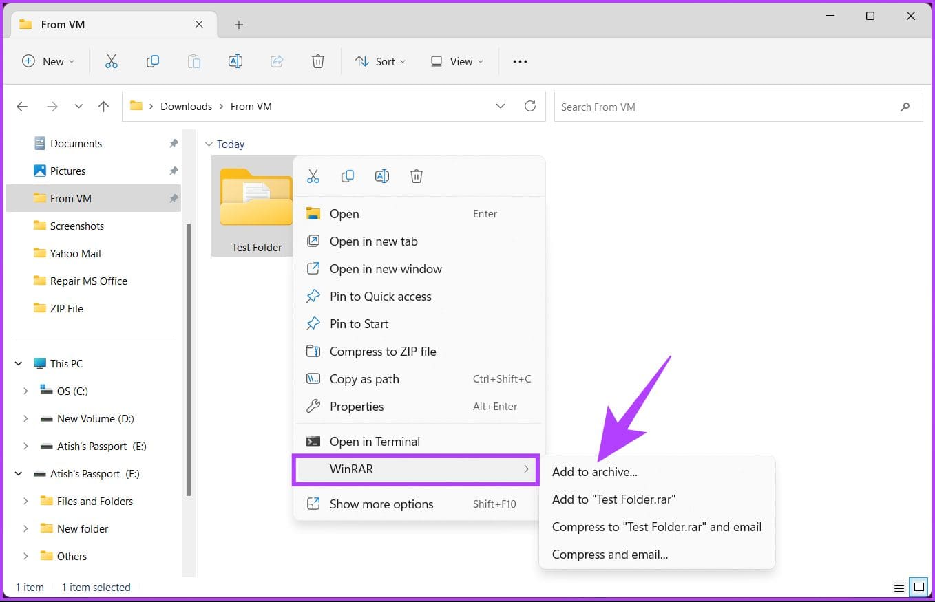 choose 'Add to Archive'