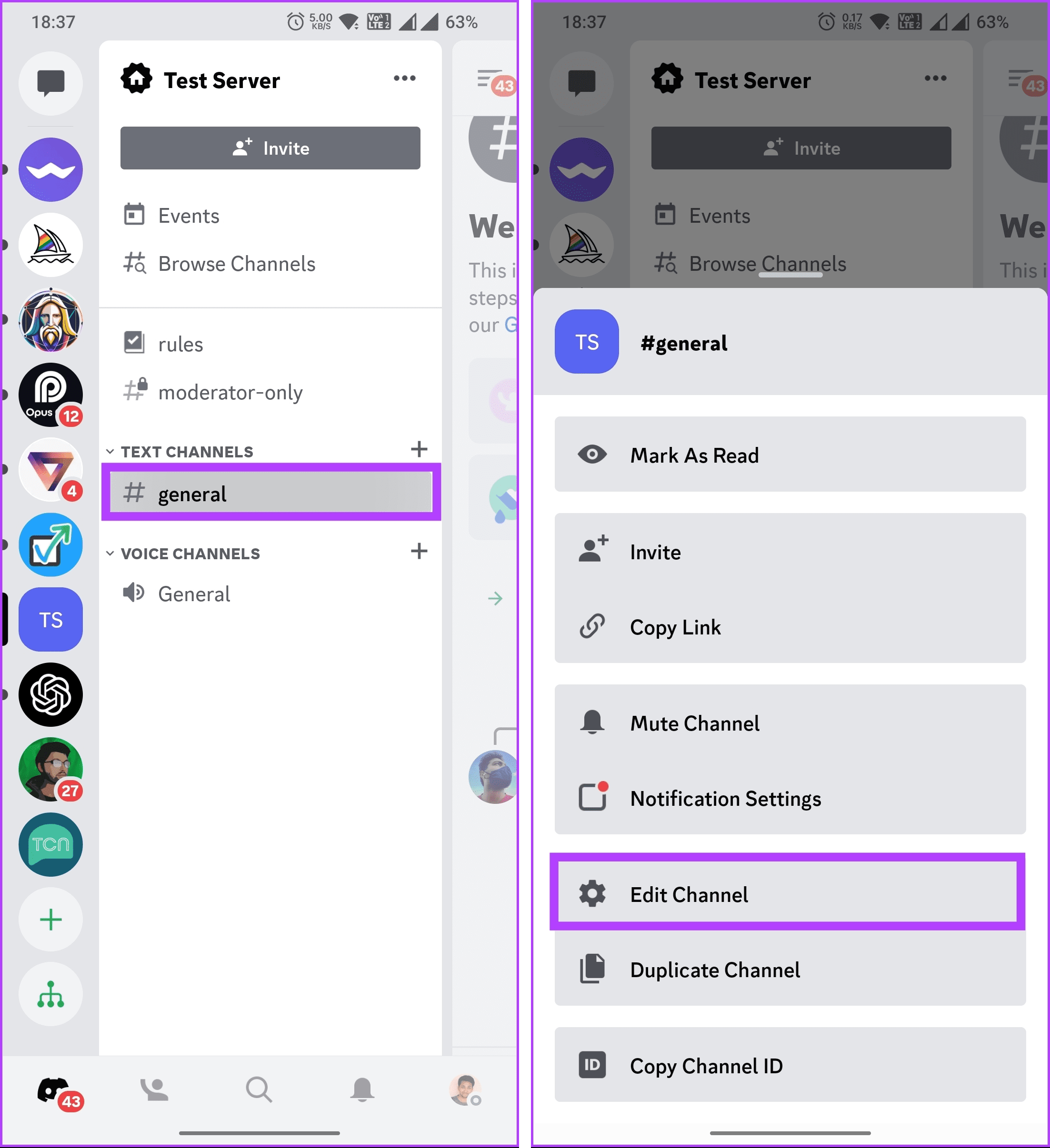 select Edit Channel