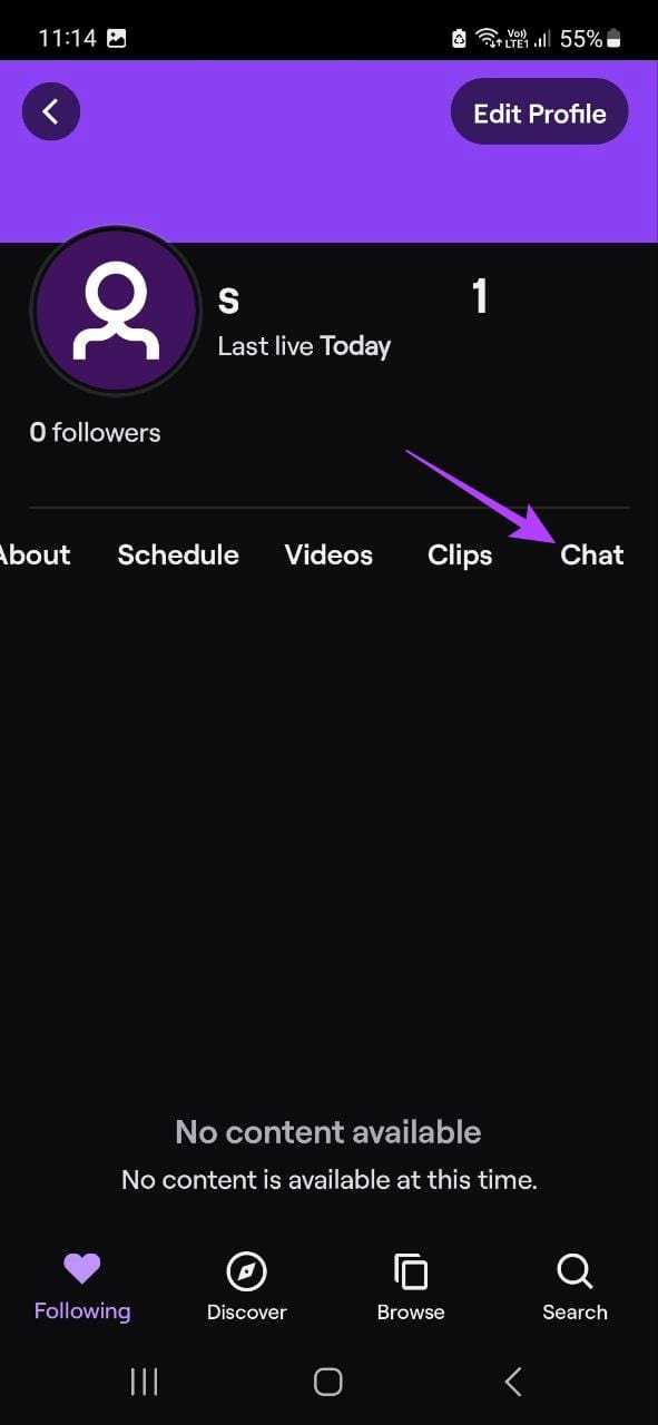 Tap on Chat