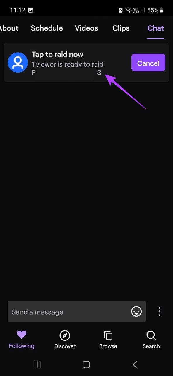 Tap on the Tap to raid now