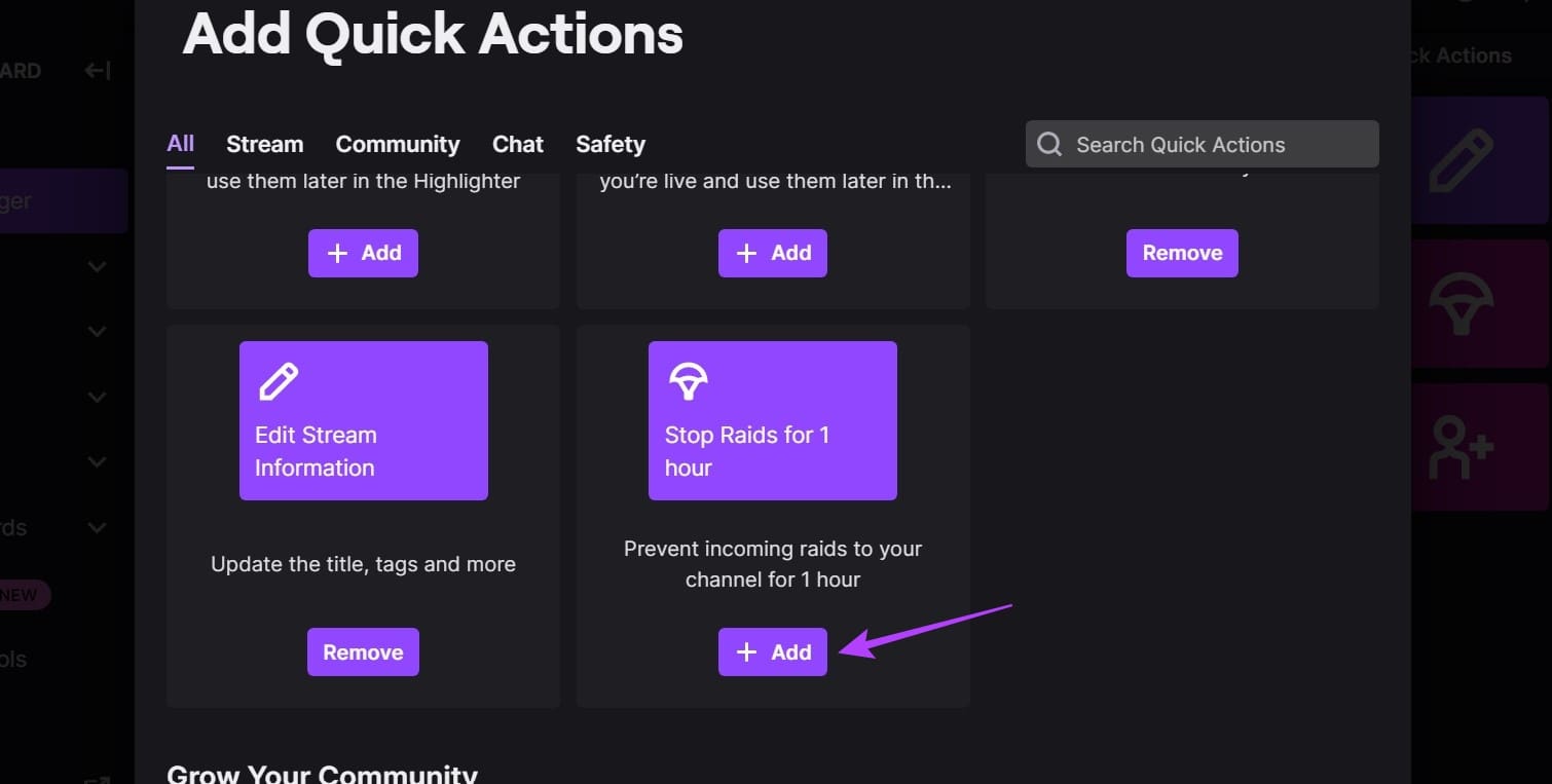 Click on + Add to add this box