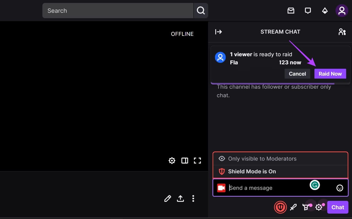 Click on Raid Now