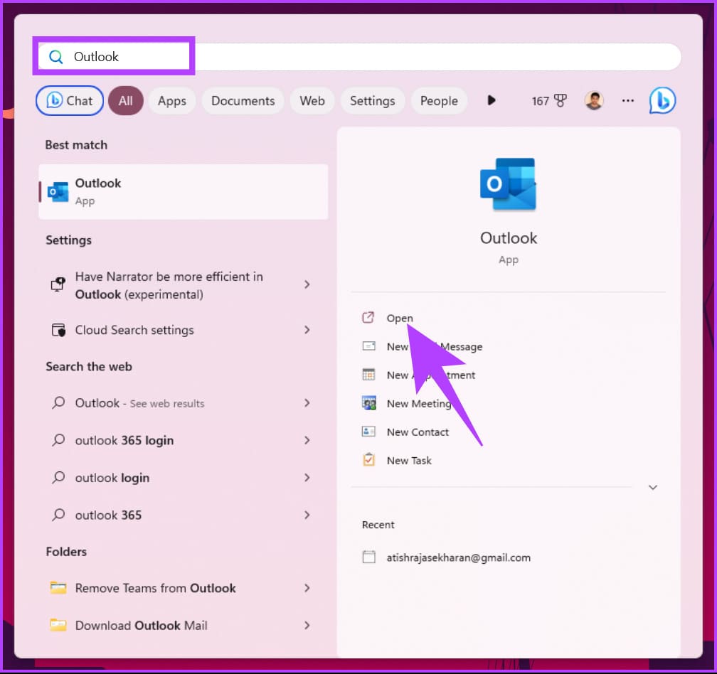 type Outlook