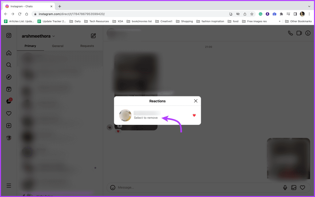 Click select to remove