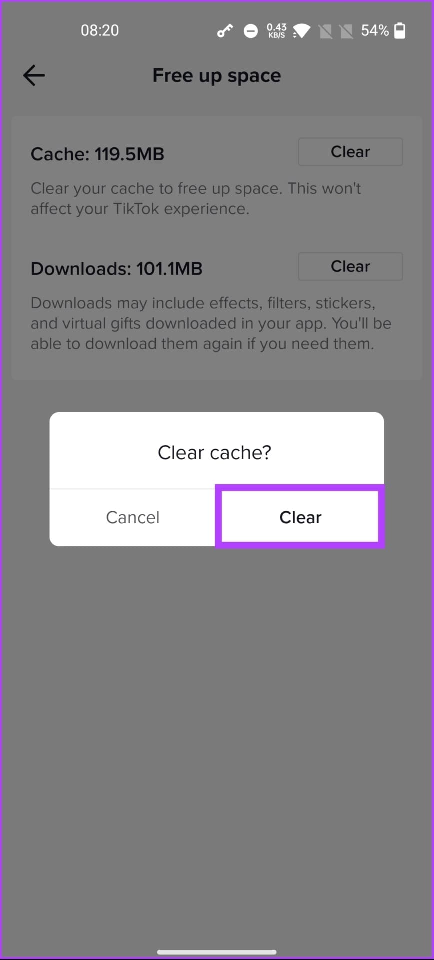Tap Clear