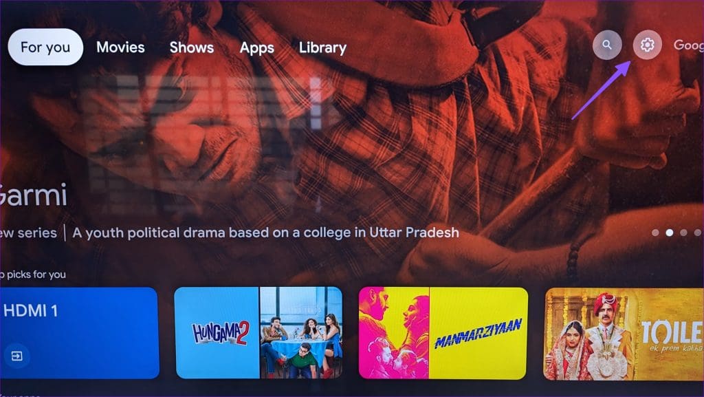 Google tv settings