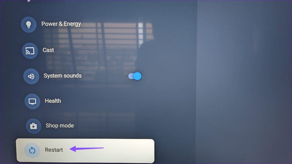 restart google tv