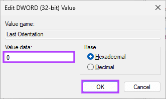 type the 0 in the Value Data field
