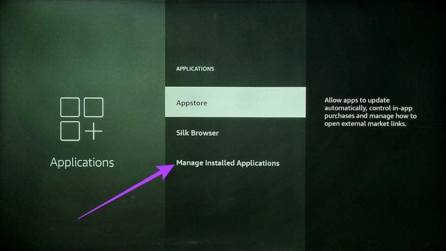 Select Manage Installed Applications