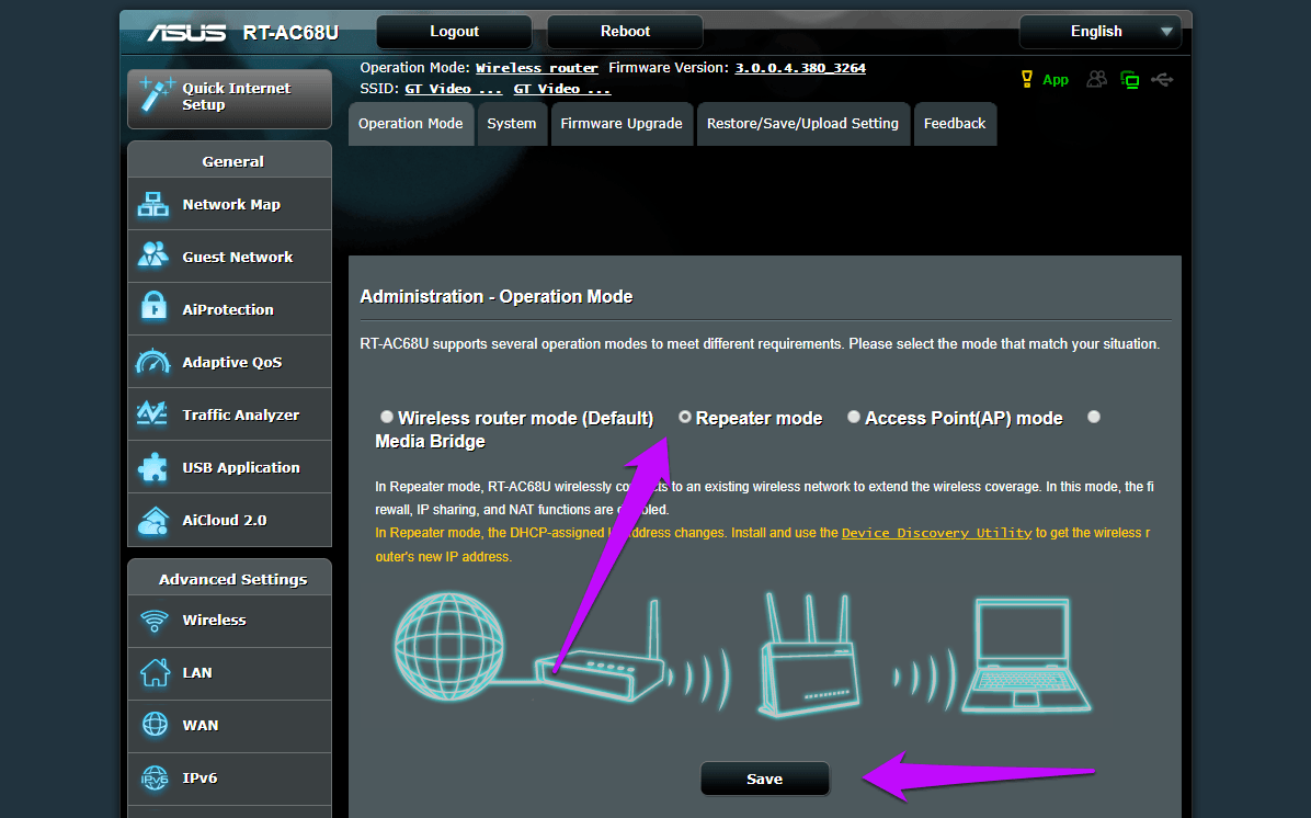 How To Setup Asus Rt Ac68 U As An Access Point And Repeater 6