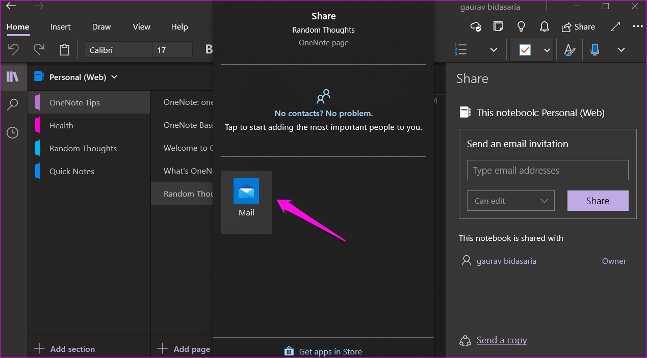 How to Share One Note Notebook on Desktop and Mobile 7