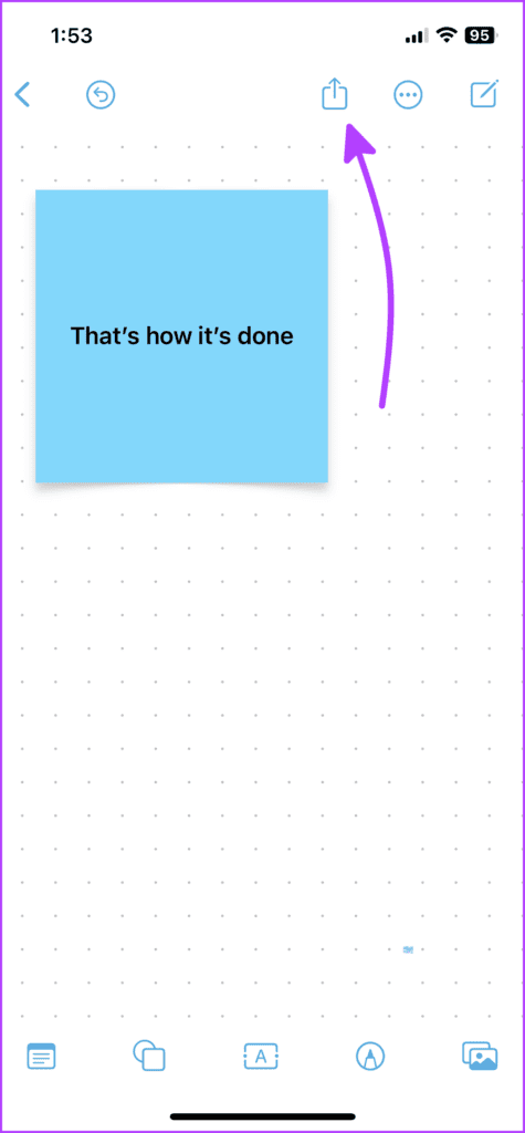 Tap Share icon to collaborate in Freeform
