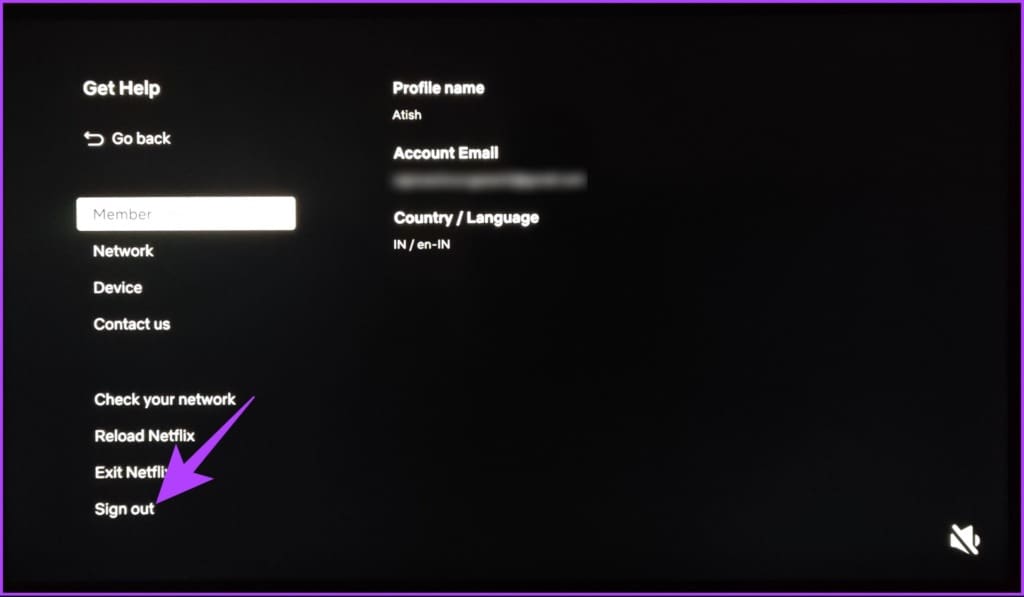 select Sign out