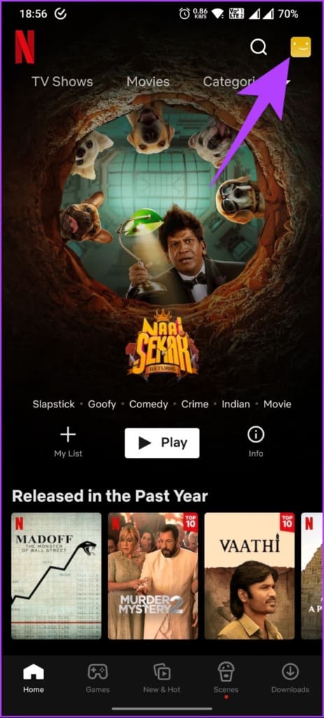 Tap on your profile