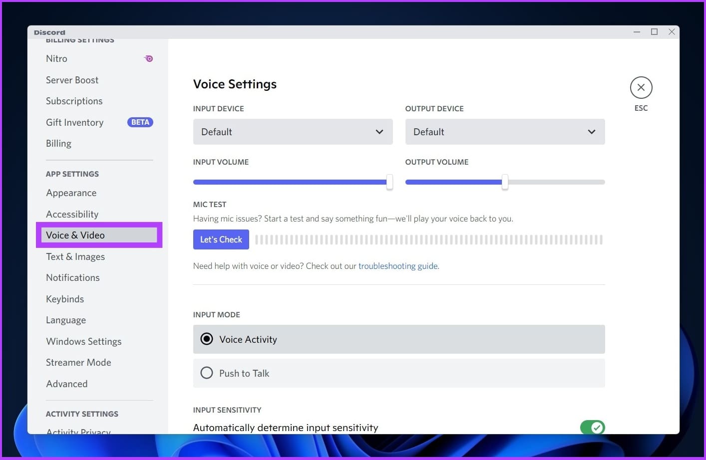 Go to Voice & Video