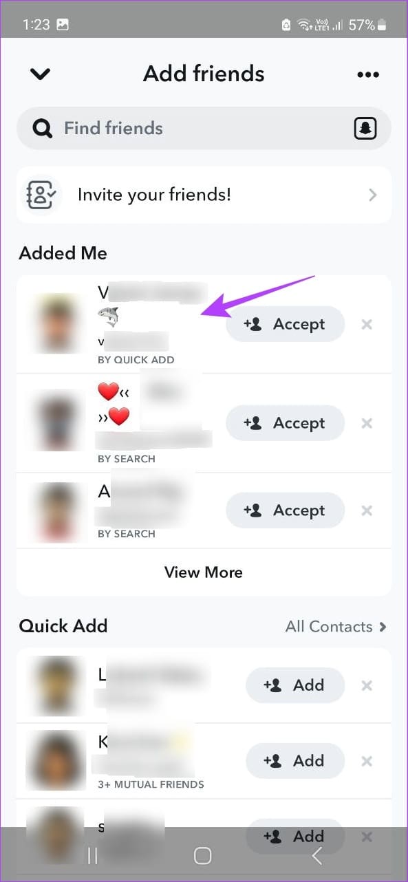 Tap on the user you wish to block