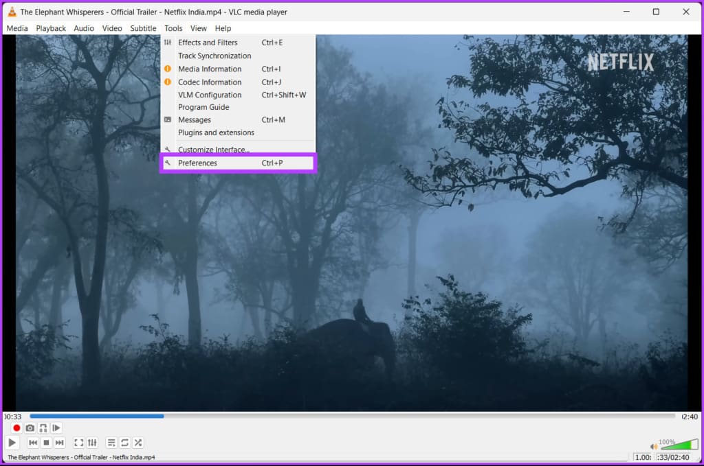 select Preferences