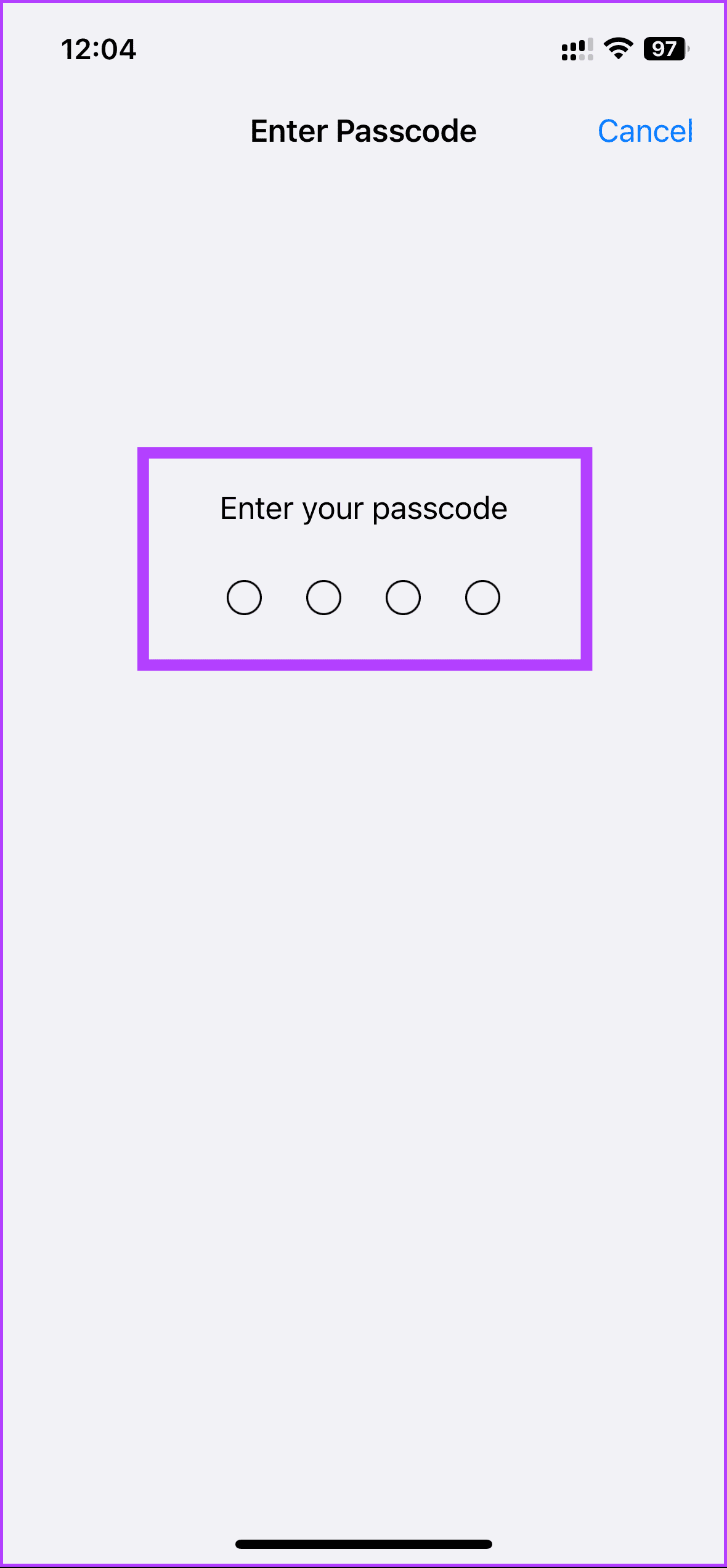 enter your passcode