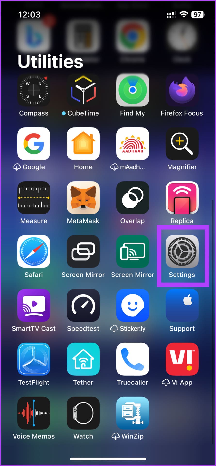 Open the Settings app