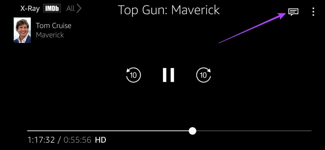 Tap on the Subtitle icon