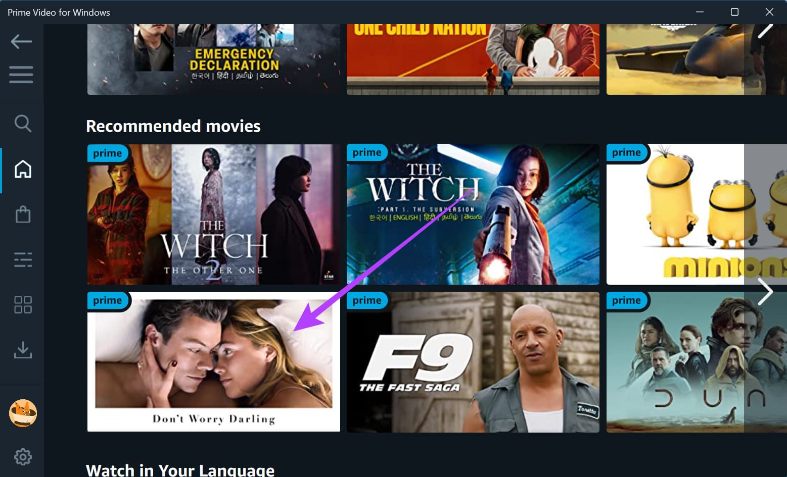 Open the title you want to watch