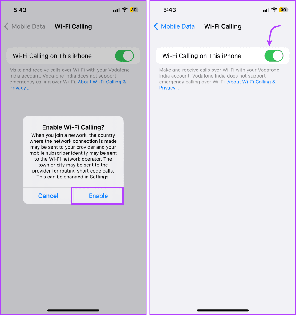 Enable Wi-Fi calling on your iPhone
