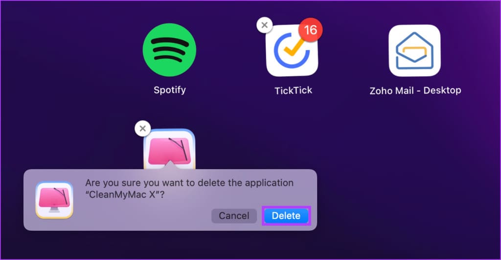 click X in the top-left corner