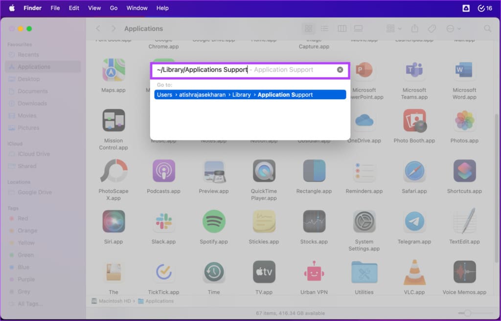 go over the folders manually