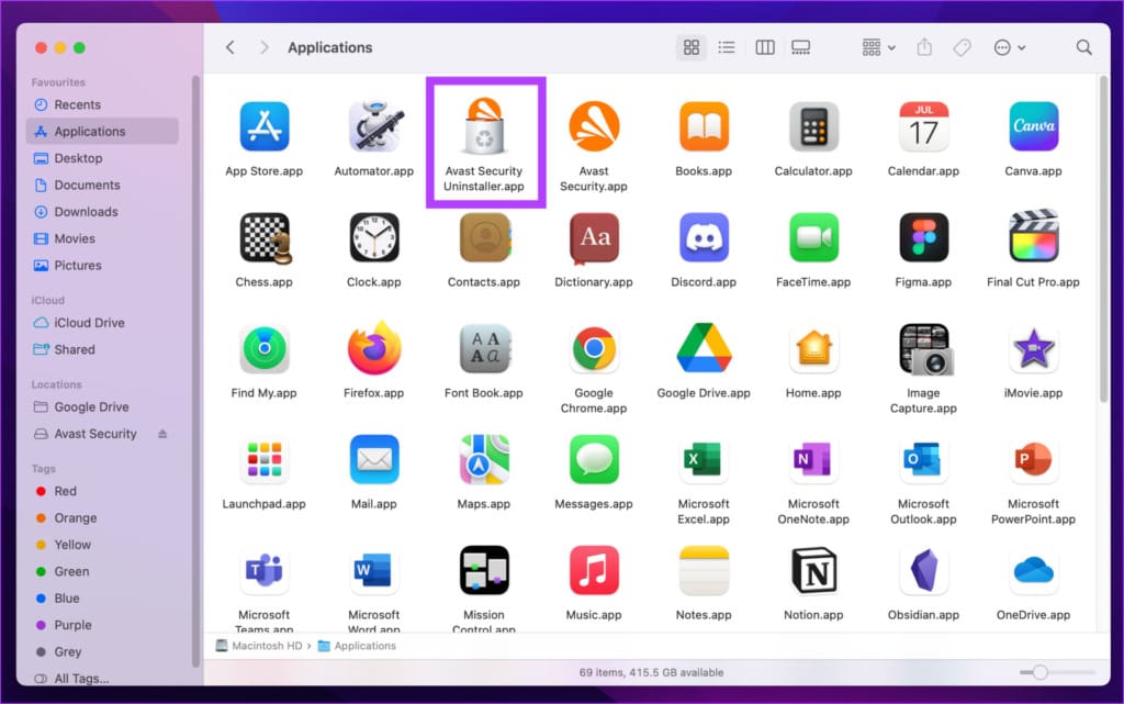 double-click on it the uninstaller